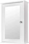 Bathroom Cabinet Wall Mount Mirrored Medicine Cabinet Storage Organizer with Single Door and 2 Adjustable Shelves White