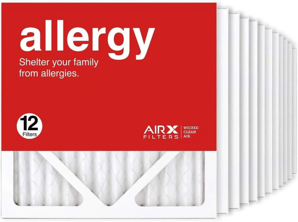 12X12x1 Air Filter  11 Pleated  Furne Air Filter, Allergy 12-Pk, Made In The