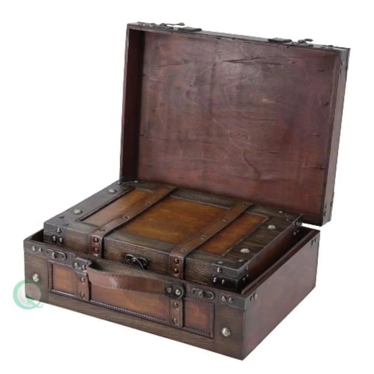 Old Style Suitcase With Stripes Set of 2