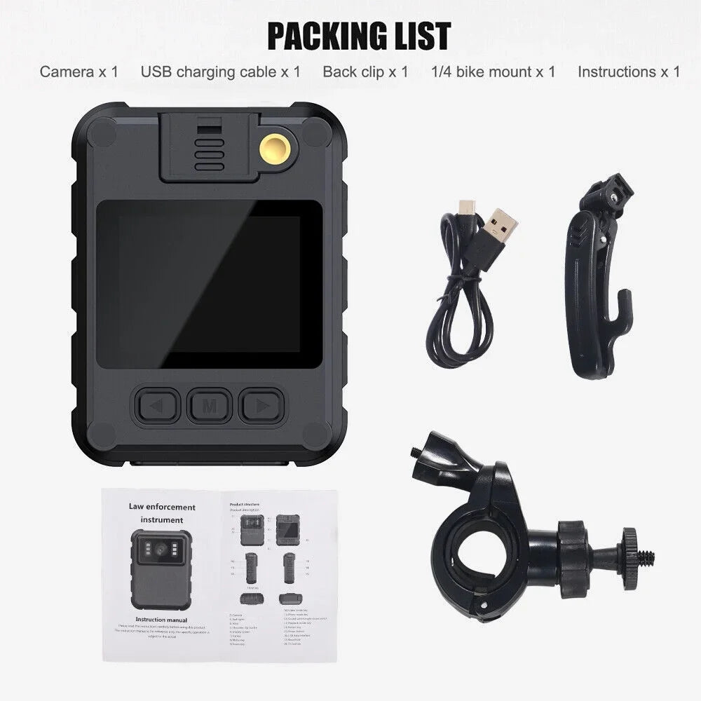 JahyShow Night Vision Body Camera - Mini Camcorder with 1080P Audio Video  and WiFi Connectivity