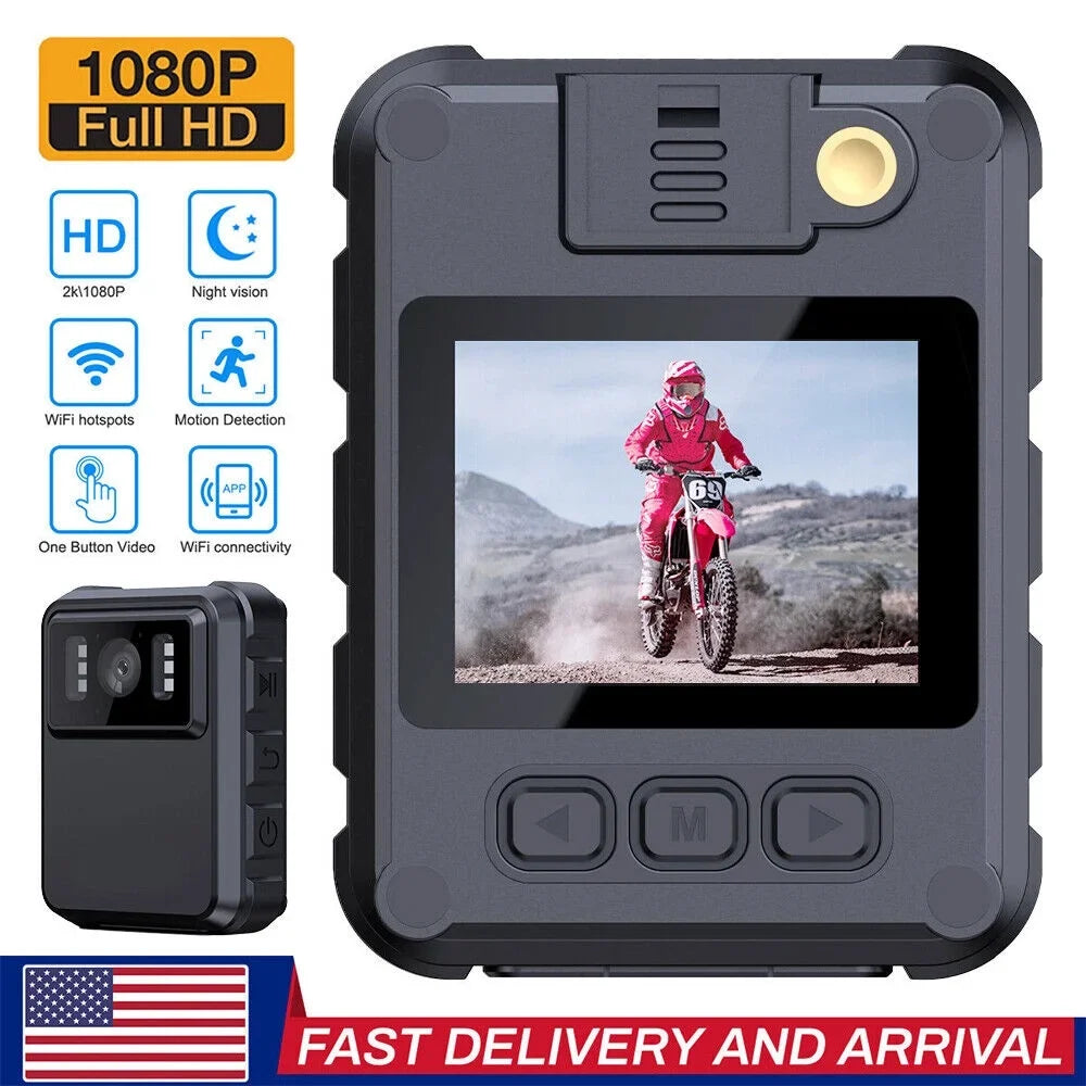 JahyShow Night Vision Body Camera - Mini Camcorder with 1080P Audio Video  and WiFi Connectivity