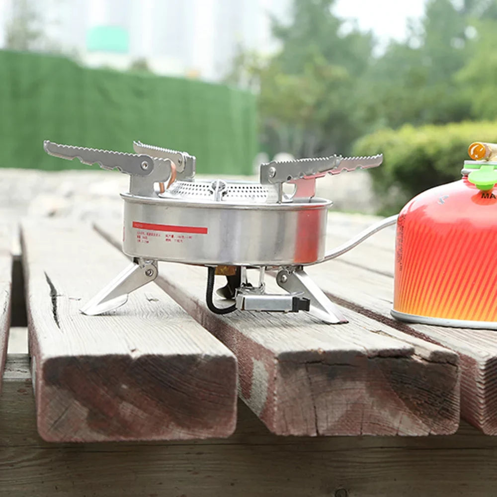 Meterk -10 Outdoor Portable Camping Picnic Split-Type Stainless Steel Butane Gas Cooker Big Power Large Blaze