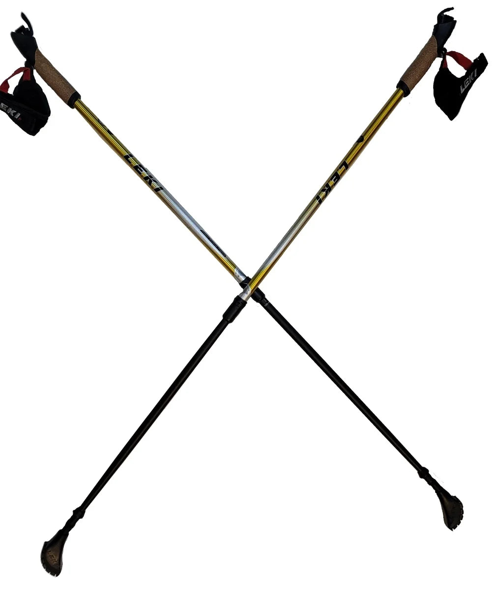 Nordic Walking Trainer Trekking Pole Grip Gold 105cm-135cm