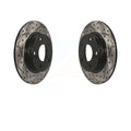 Rear Coated Drilled Slotted Disc Brake Rotors Pair For Mazda 3 -3 -30 Sport -100193