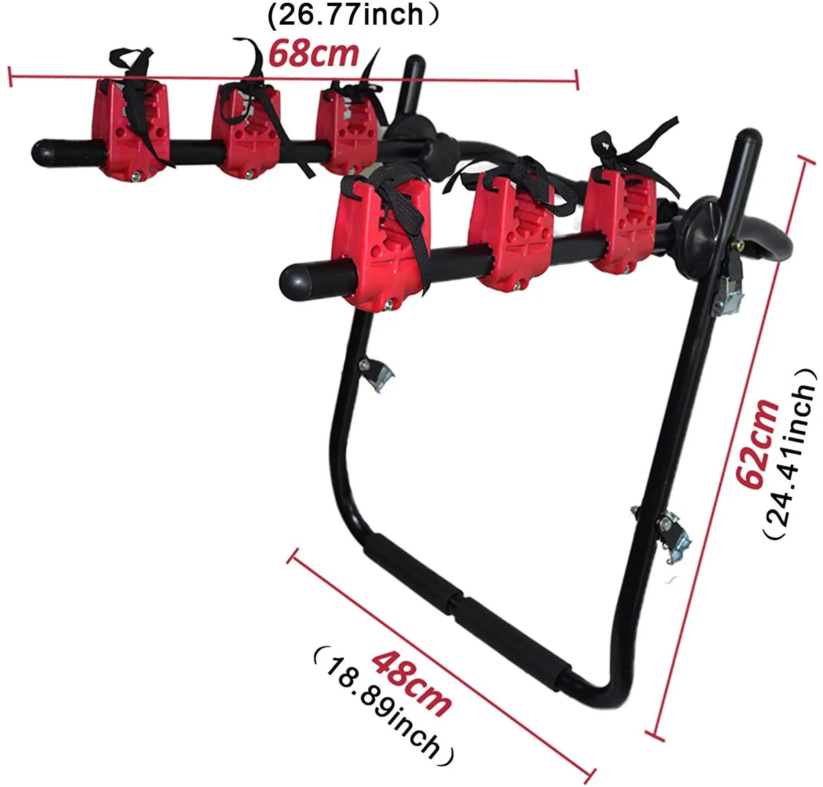 3-Bike Trunk Mount Rack Auto Hitch Mount Fit For Car Truck Carrier Van