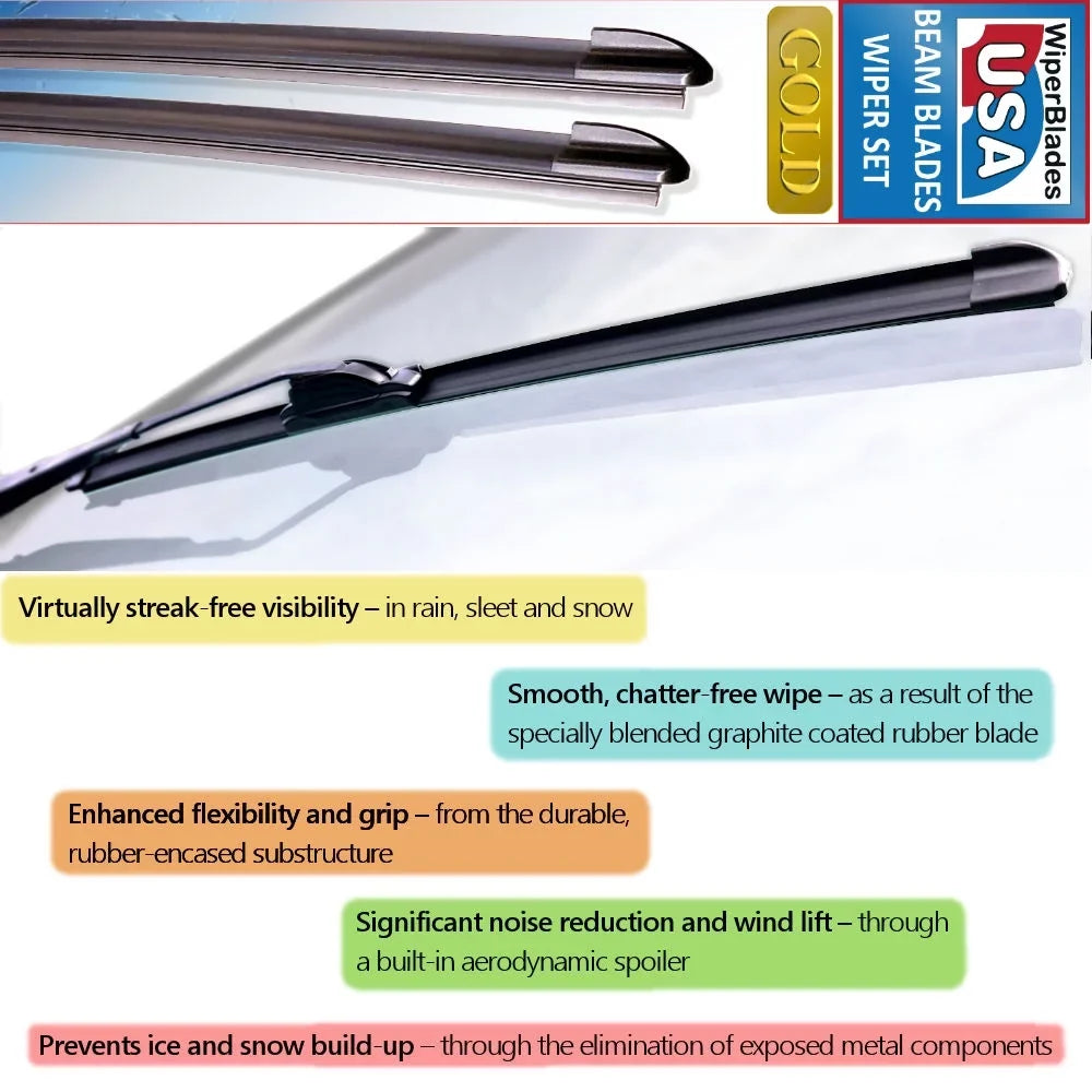 2019 Cadillac XT5 Premium Luxury Beam Wiper Blades Wipers  (Set of 3) w/Rear Wiper