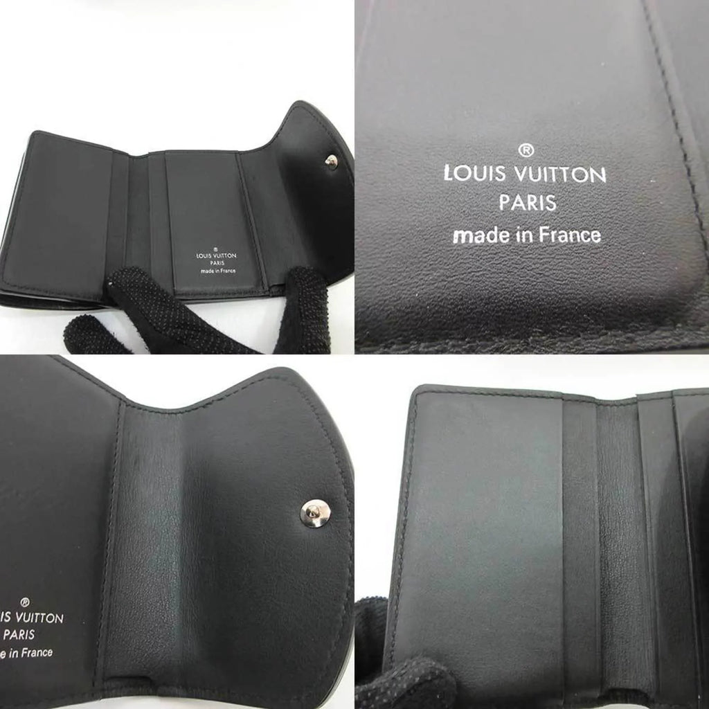 Pre-Owned Louis Vuitton Wallet Portofeu Ilysse  Noir Black Mini Trifold Women's Monogram Mahina M67498  (Good)