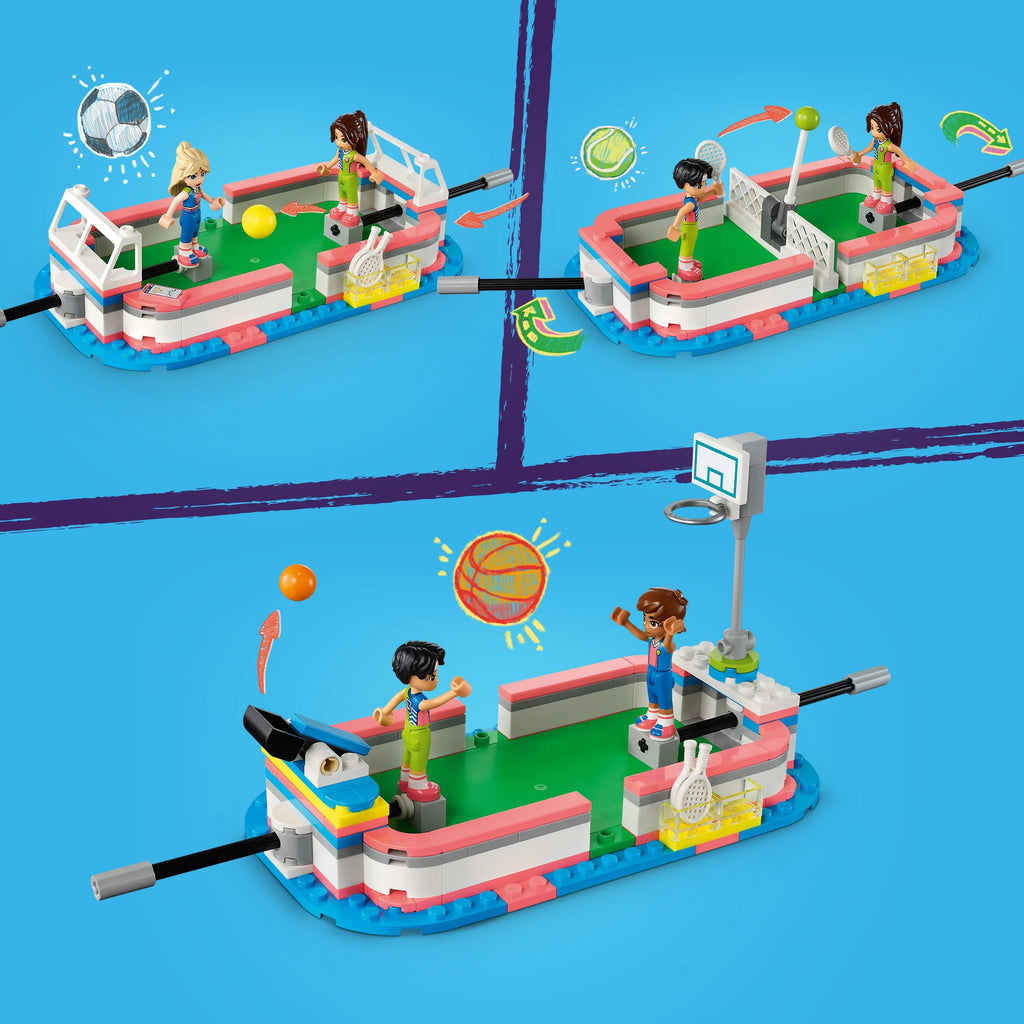 Friends Sports Center 41744 Building Toy Set for Boys and Girls Ages 8 and up, Includes Football, Basketball and Tennis Games, A Fun Gift for Kids Who Love Sports and Pretend Play