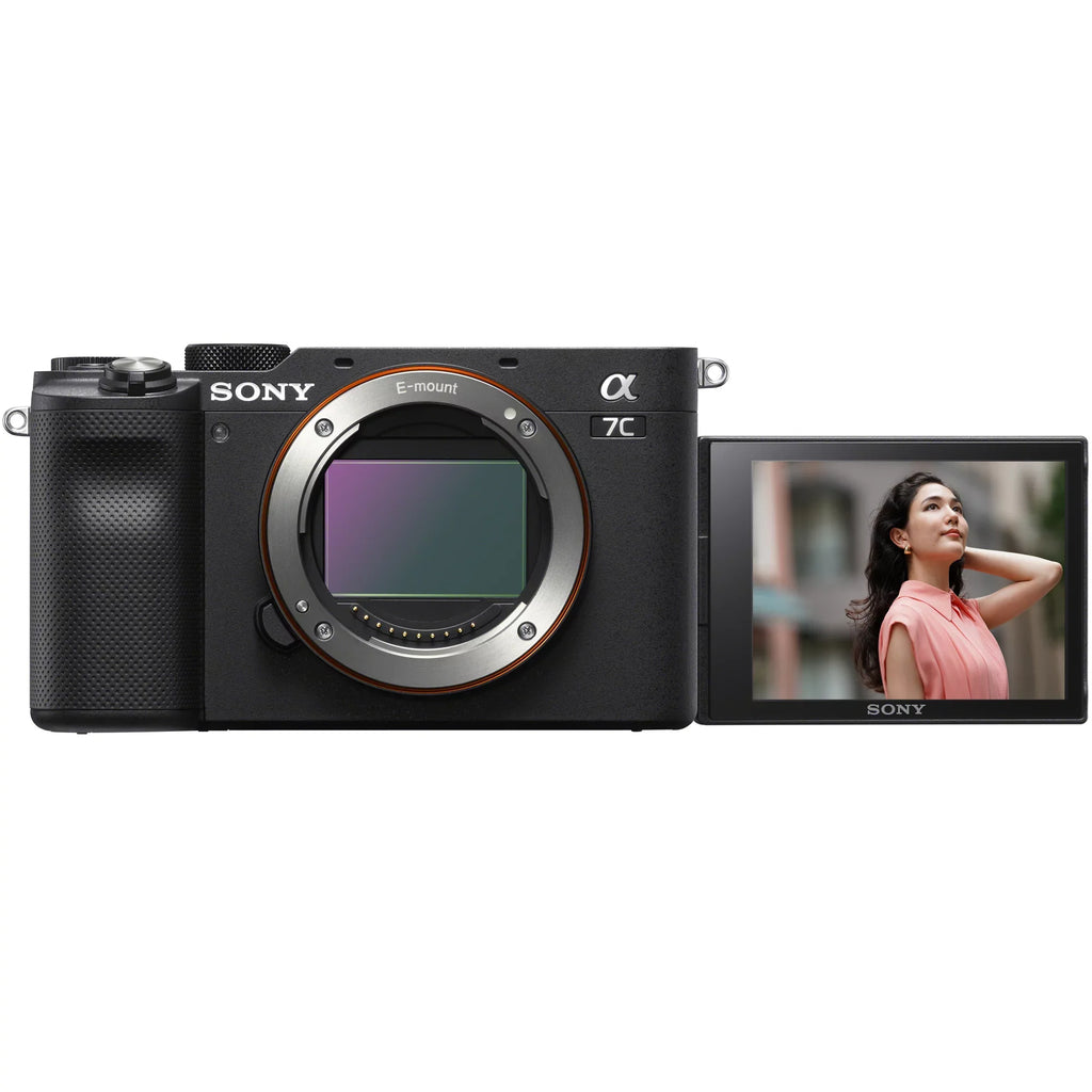 Sony a7C Mirrorless Full Frame Camera Body with Sony  50mm F1.8 Full-frame Lens SEL50F18F Black ILCE7C/B Bundle with Deco Gear Photography Backpack Case , Software and Accessories