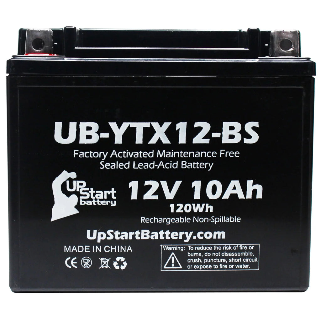 3-Pack UpStart Battery Replacement for 2003 Suzuki -R1000 1000  Factory Activated, Maintenance Free, Motorcycle Battery - 12V, 10Ah, -YTX12-