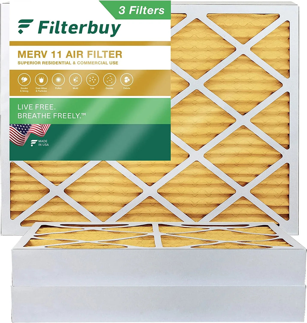 Filterbuy 10x16x4  11 Pleated   Furnace Air Filters (3-Pack)