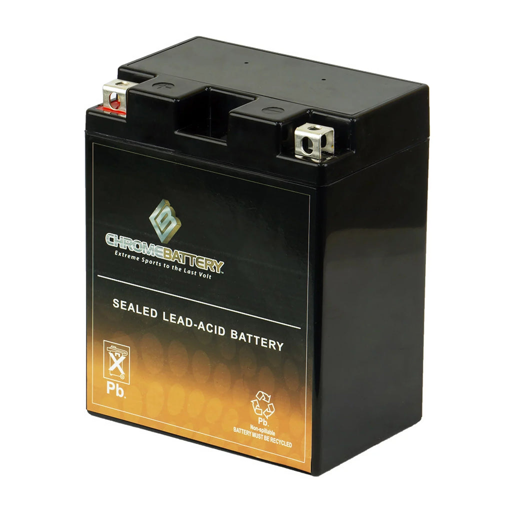 Chrome Battery YTX14AH- (14AH- 12 Volt,12 Ah, 210 ) Atv Battery for Kawasaki 360cc Kvf360 Prairie 2009