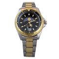 50207 Mens Nautical Analog Tide Watch Two Tone with Black Dial