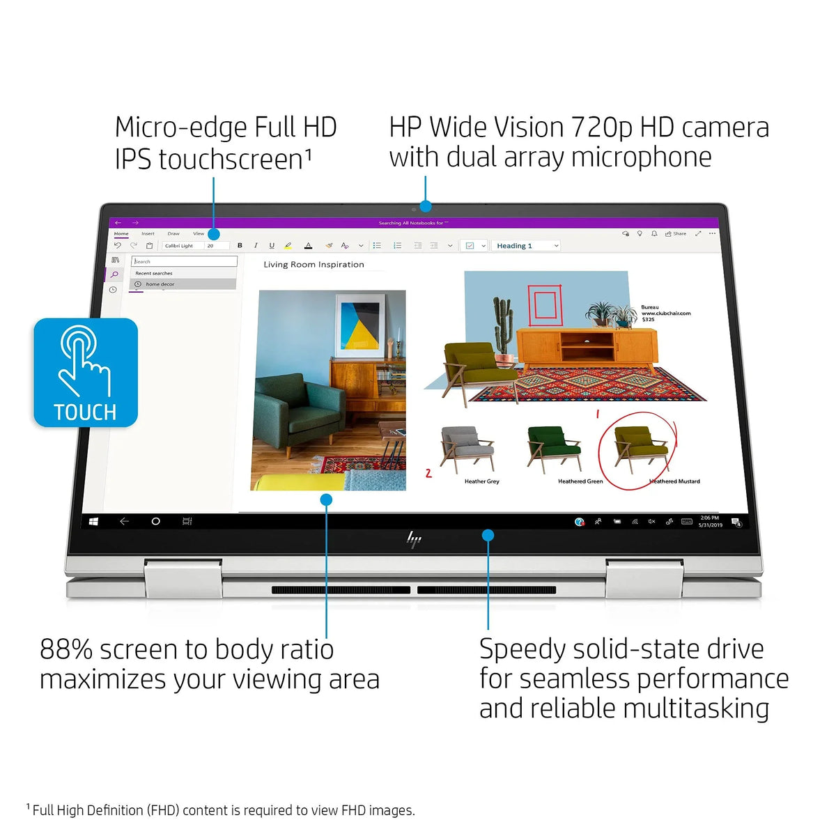 2021 Envy 2-in-1 Laptop 15.6 inch  Touchscreen 11th Gen Intel i5-1135G7 Iris Xe Graphics 20GB DDR4 1TB NVMe  - 6 Win 10 Pro Fingerprint Backlit Keyboard w/ 32GB