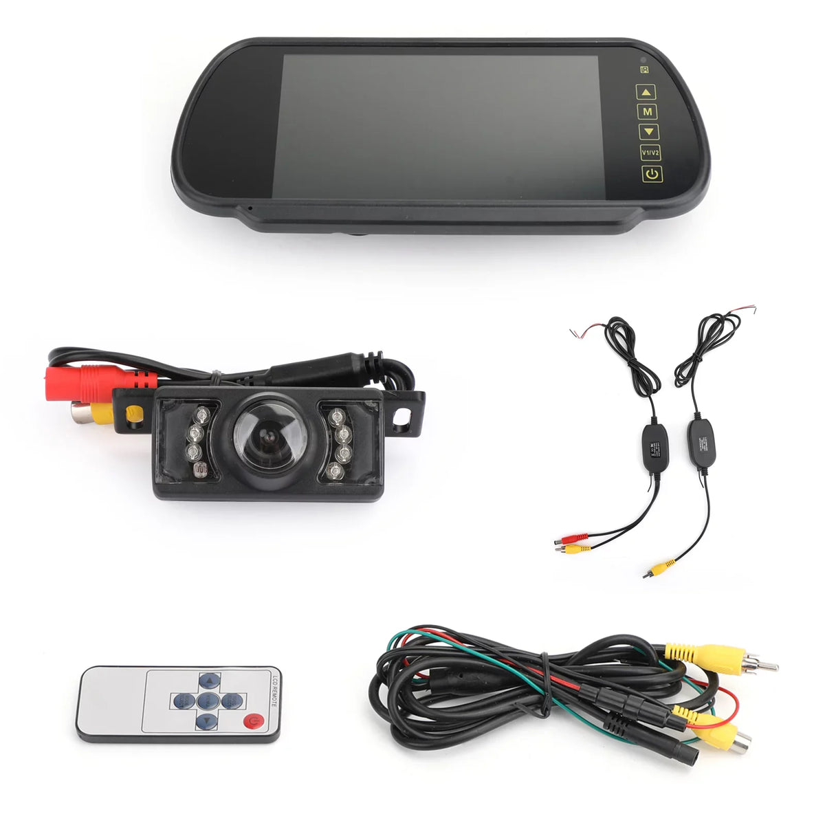 7" Mirror Monitor Wireless Car Rear View Kit +  Night Rear View Camera