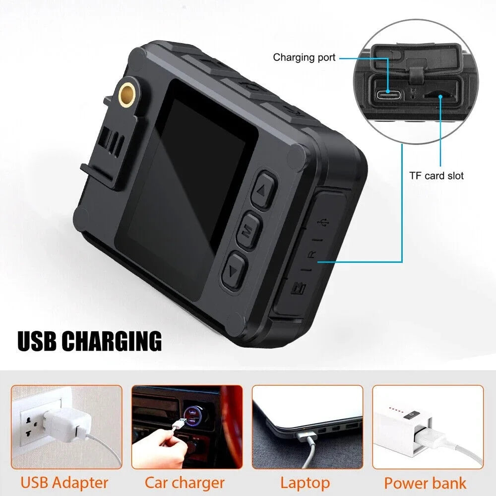 JahyShow Night Vision Body Camera - Mini Camcorder with 1080P Audio Video  and WiFi Connectivity