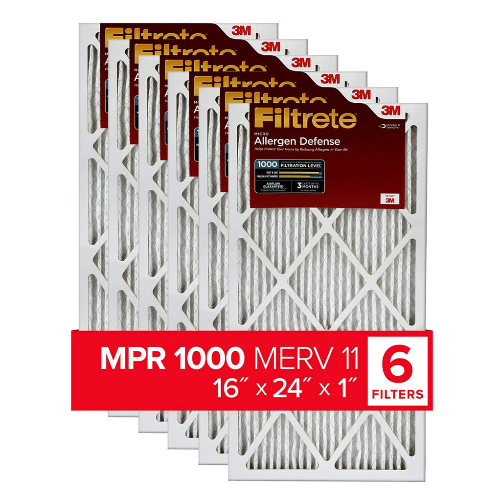 Filtrete 16x24x1,  Furnace Air Filter,  1000, Micro Allergen Defense, 6-Pack (exact dimensions 15.81 x 23.81 x 0.81)