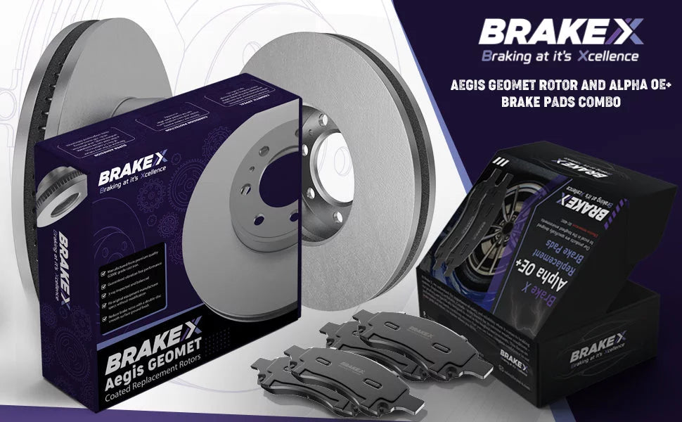[Front] Brake X  Coated Replacement Disc Rotors and Premium Ceramic Brake Pads Kit | 6 Piece Set | For 1992-1994 Toyota Camry 2.2