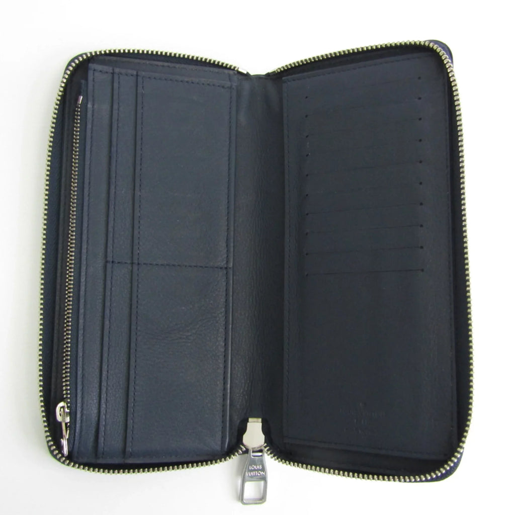 Pre-Owned Louis Vuitton Taurillon Zippy Wallet Vertical M58823 Unisex  Taurillon Leather Long Wallet (bi-fold) Navy (Good)