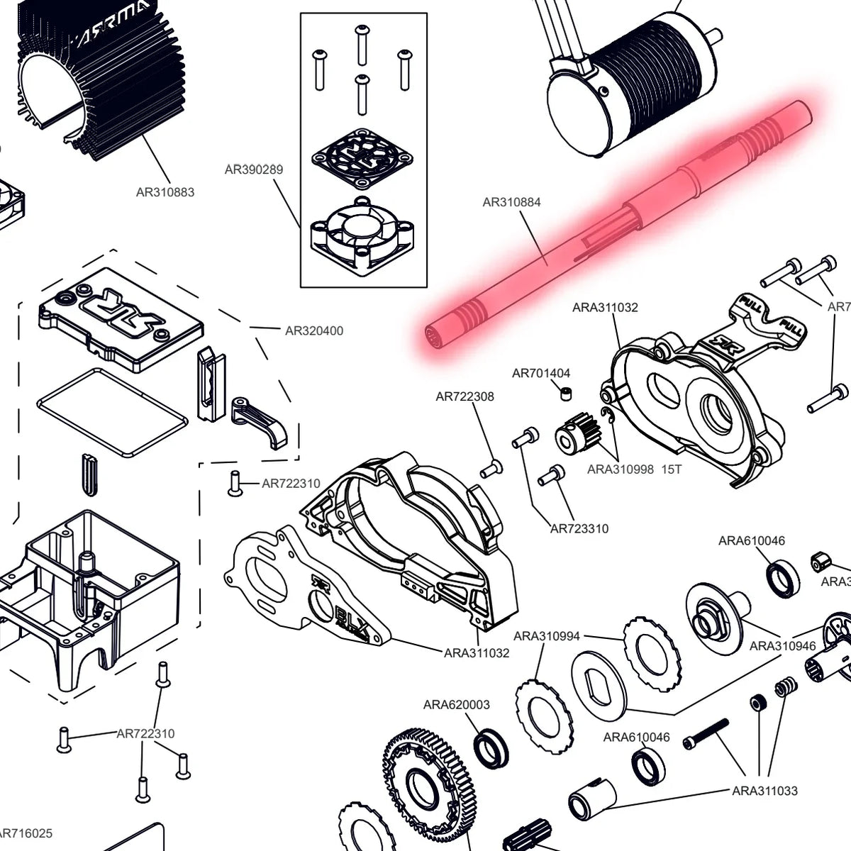 Mesimsple Granite 3S Center Drive Shaft & Body Clips for Arrma 1/10 Senton Big Rock Vorteks 3S  550 Mega Driveshaft Outcast Kraton 4s 1/8 Typhon Ventta 3S Upgrades Part