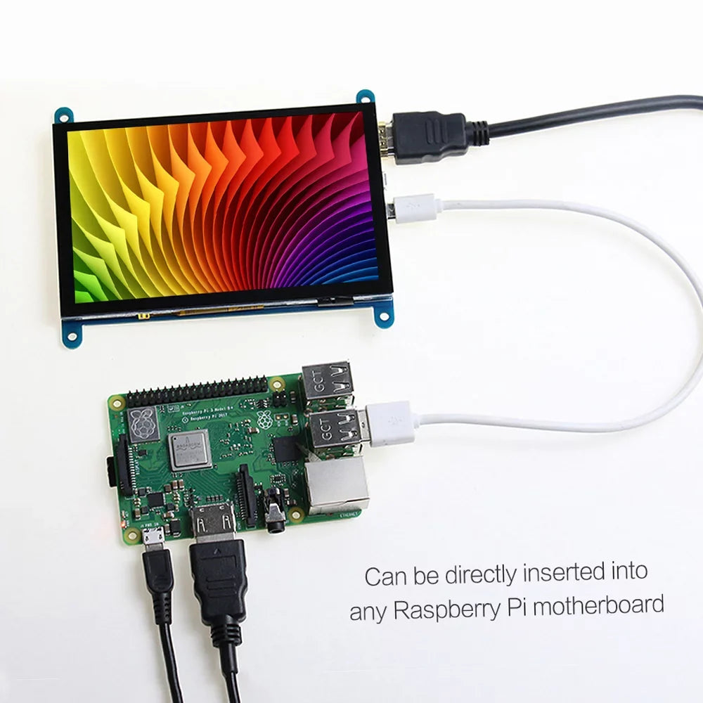 Tomshoo 5 Inch  Capacitive Touchscreen Display 800*480 Resolution Small Portable  with   Interface Compatible with Raspberry Pi Tool