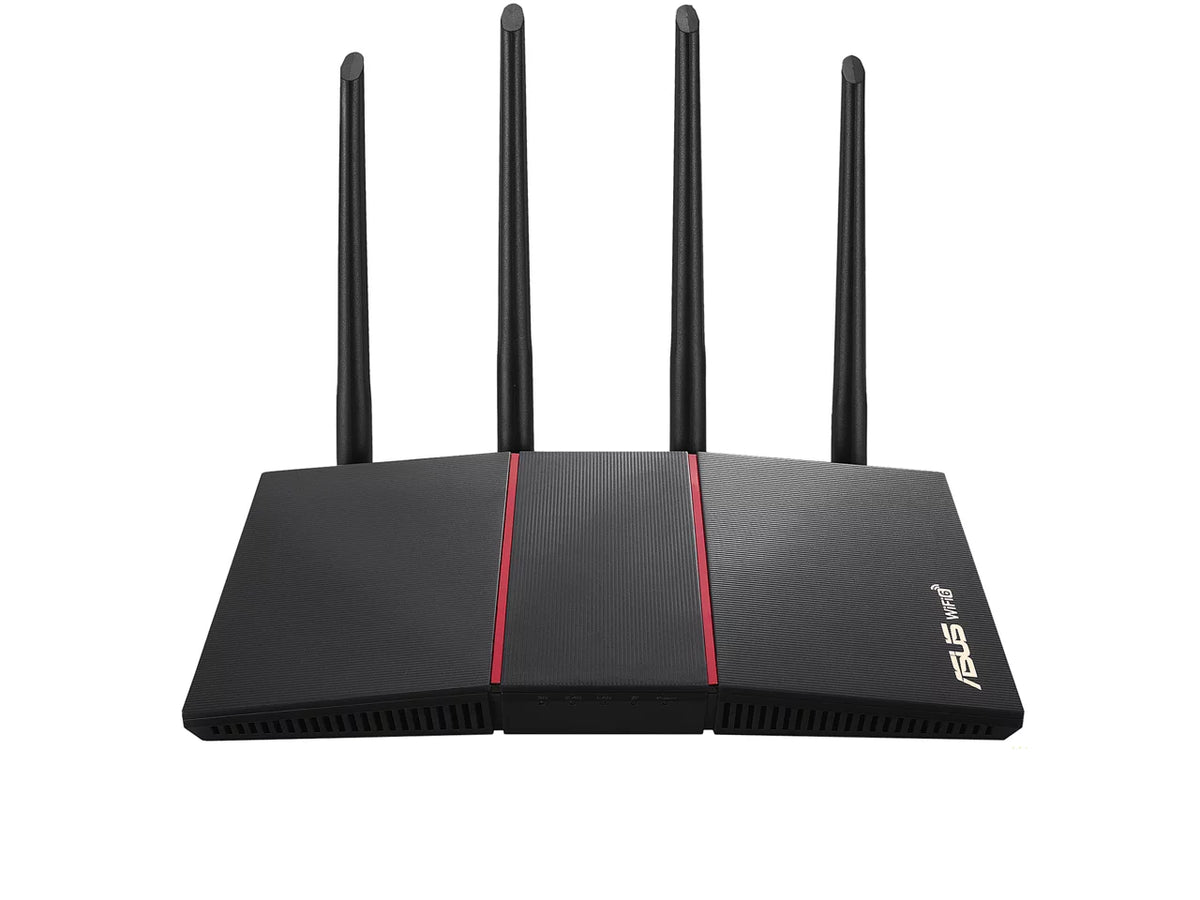 Asus -AX55 Wi-Fi 6  802.11ax Ethernet Wireless Router - 2.40 GHz  Band - 5 GHz  Band - 4 x Antenna(4 x External) - 225 /s Wireless Speed - 4 x Network Port - 1 x Broadband Port - Gig...