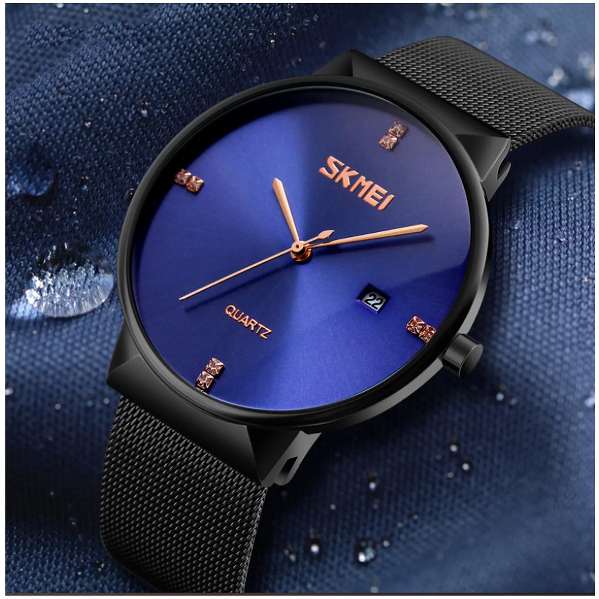 Mens Ultra Thin Luxury Stainless Steel Watch, 30M Water Resistant
