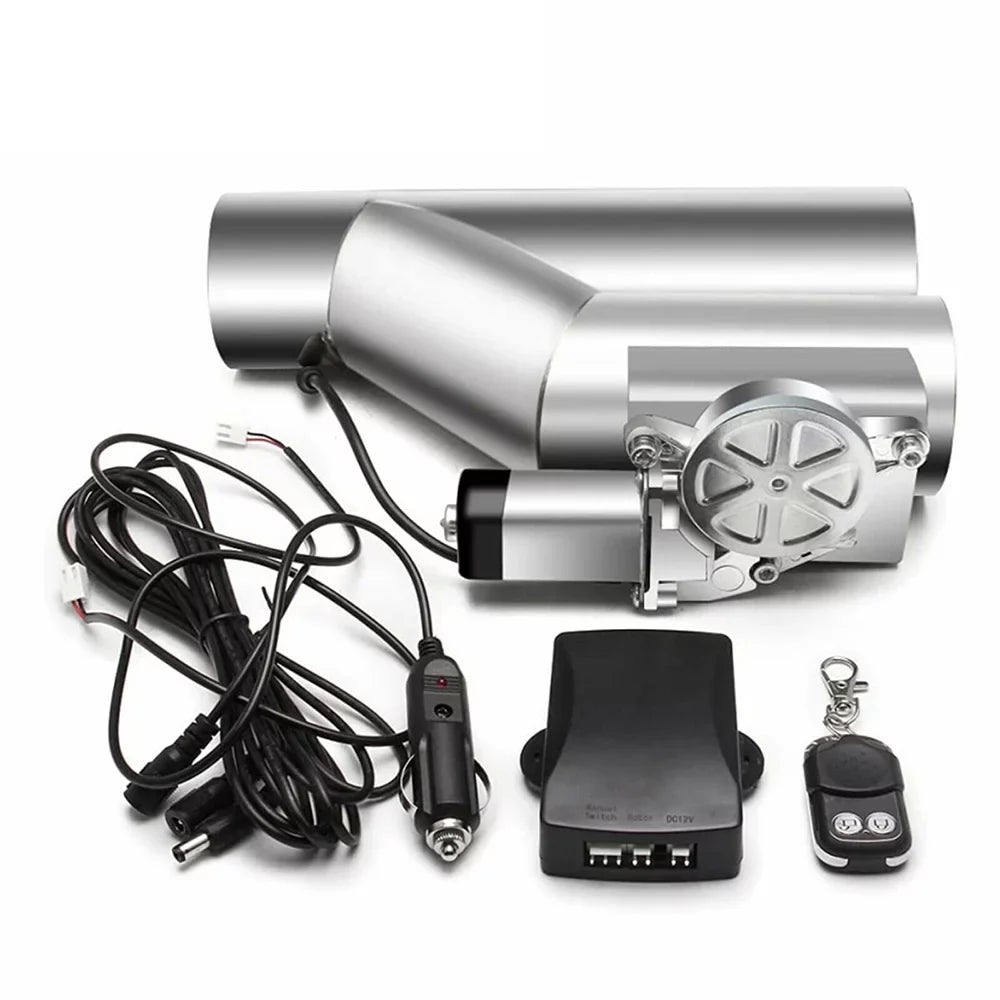 Top10 Racing 2.5" 63mm Electric Exhaust E-cut Out Valve Y Pipe w/ Controller Remote Kit