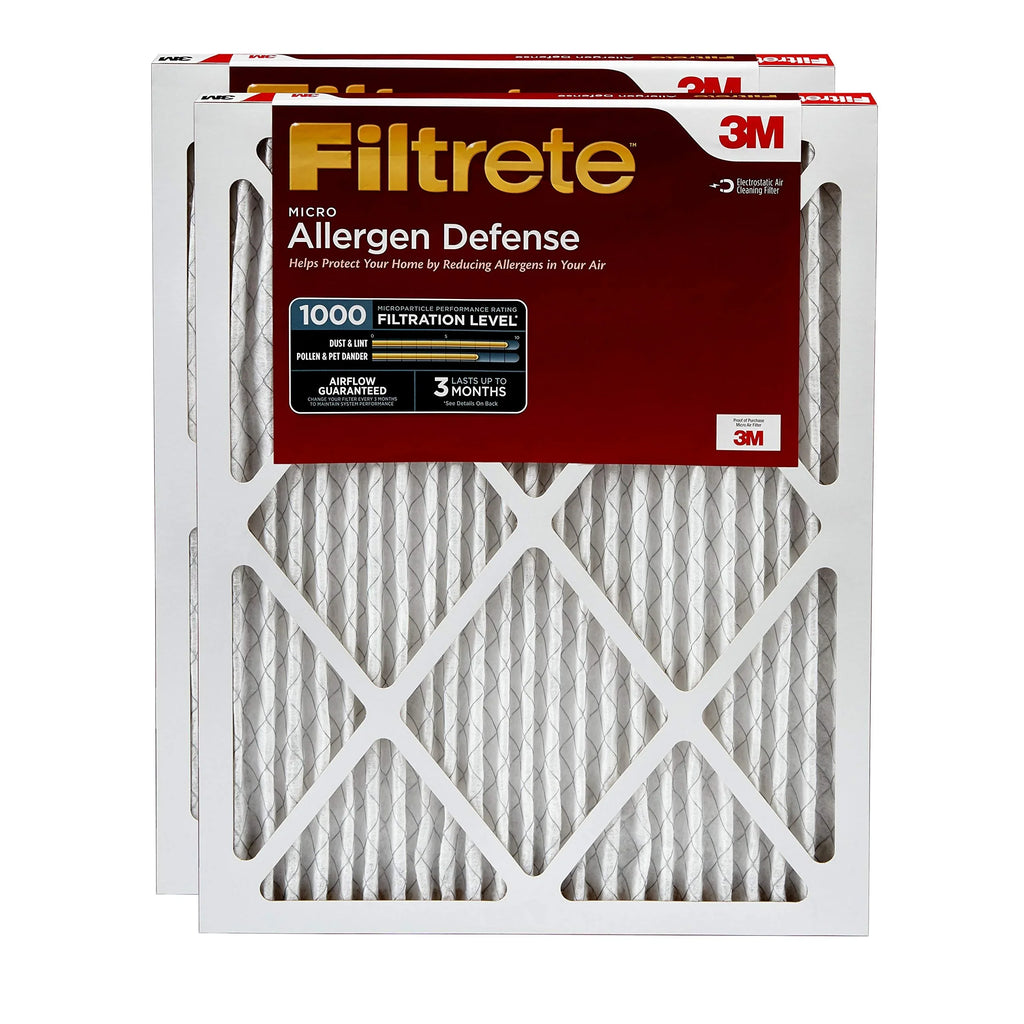 Filtrete 12x12x1,  Furnace Air Filter,  1000, Micro Allergen Defense, 2-Pack (exact dimensions 11.81 x 11.81 x 0.81)
