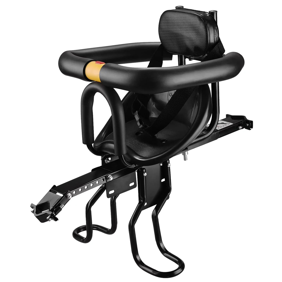 Safety Child Seat Bike Front Kids Saddle with Foot Pedals Support Back Rest Compatible with Bike Tube in Caliber 1.11.5in