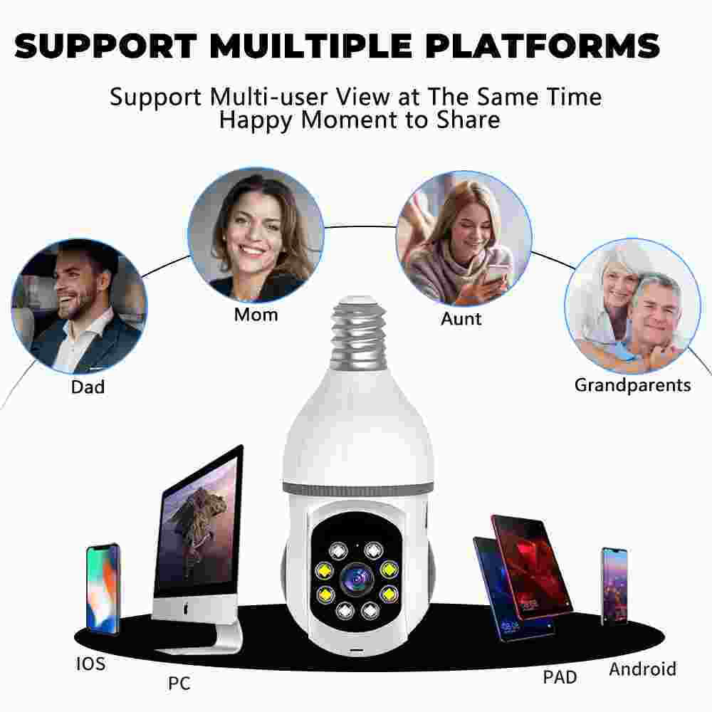 Kepeak WiFi  Bulb Security Camera, Home Cameras with Motion Detection, Clear Vision