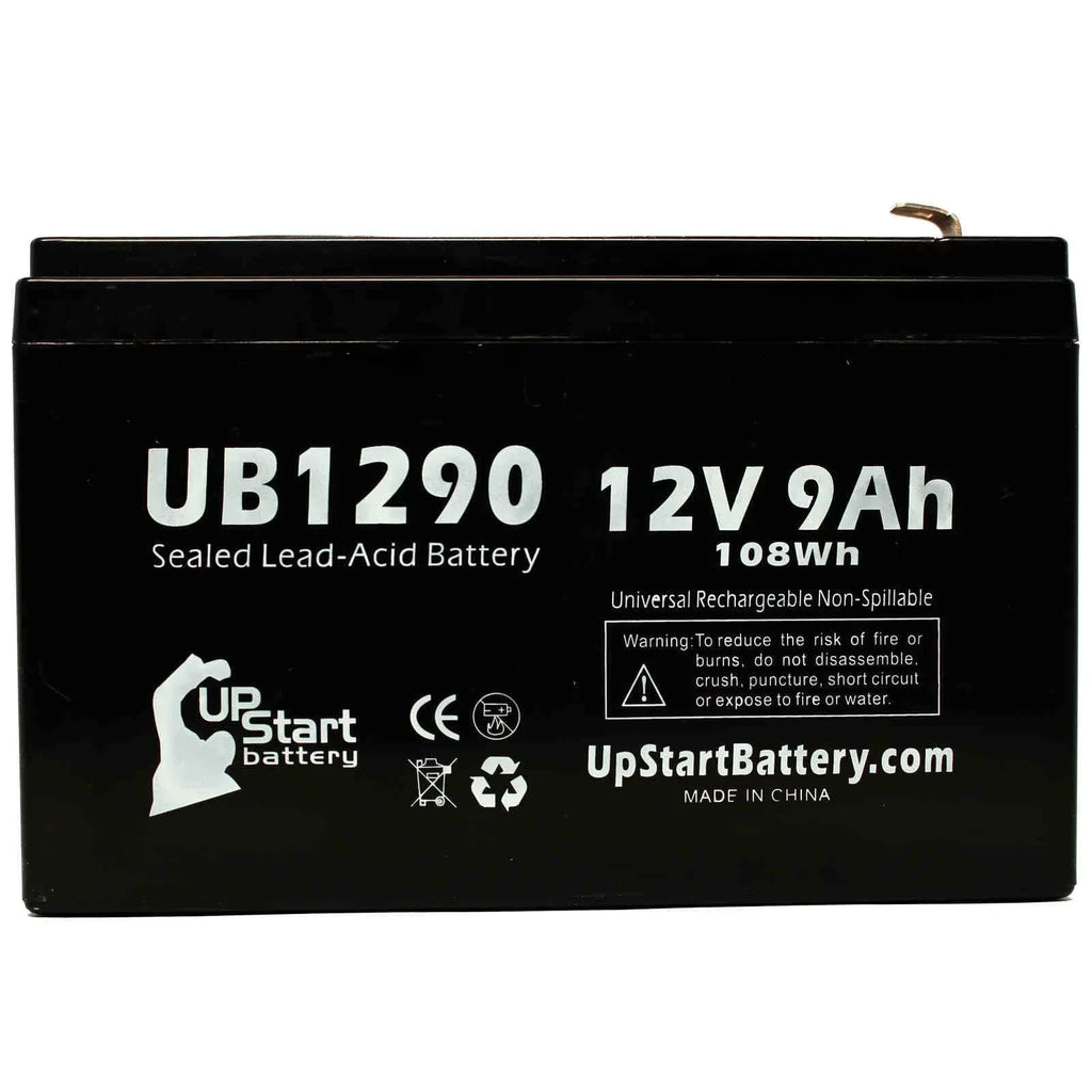 Compatible Dyna Cell WP6.512 Battery - Replacement UB1290 Universal Sealed Lead Acid Battery (12V, 9Ah, 9000mAh, F1 Terminal, , ) - Includes  F1 to F2 Terminal Adapters