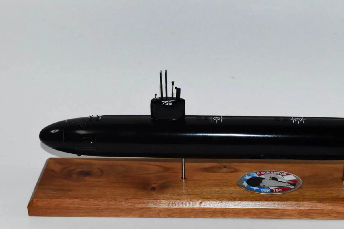Scranton -756 (Black Hull) Submarine Model,Navy,Scale Model,Mahogany,20 inch, Class