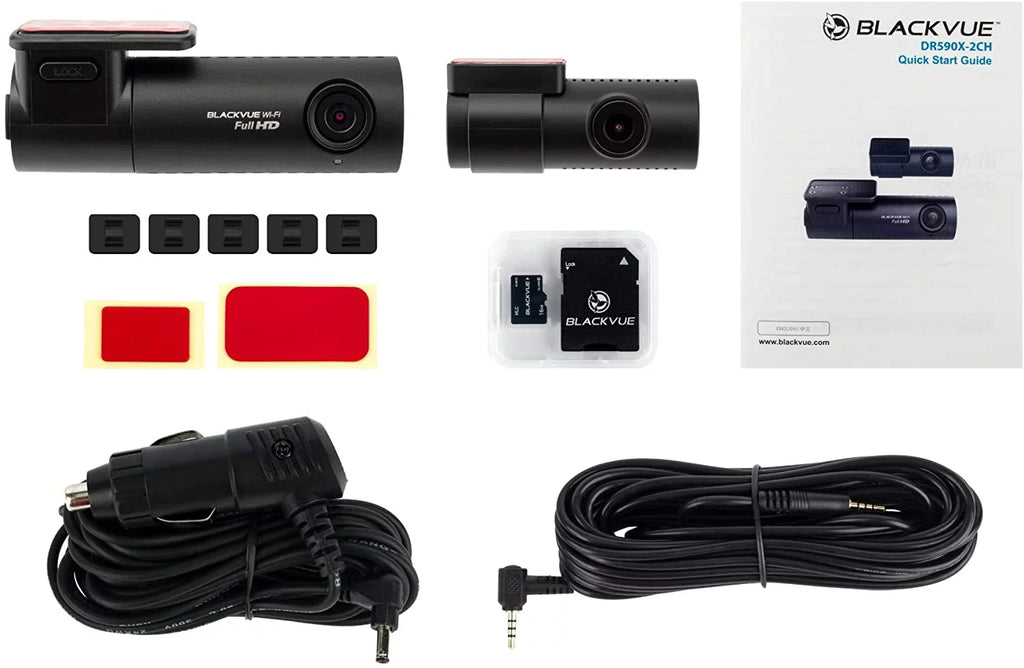BlackVue DR590X-2CH with 32GB microSD Card | Full  Wi-Fi Dashcam | Parking Mode Support with Hogor Lens Cloth