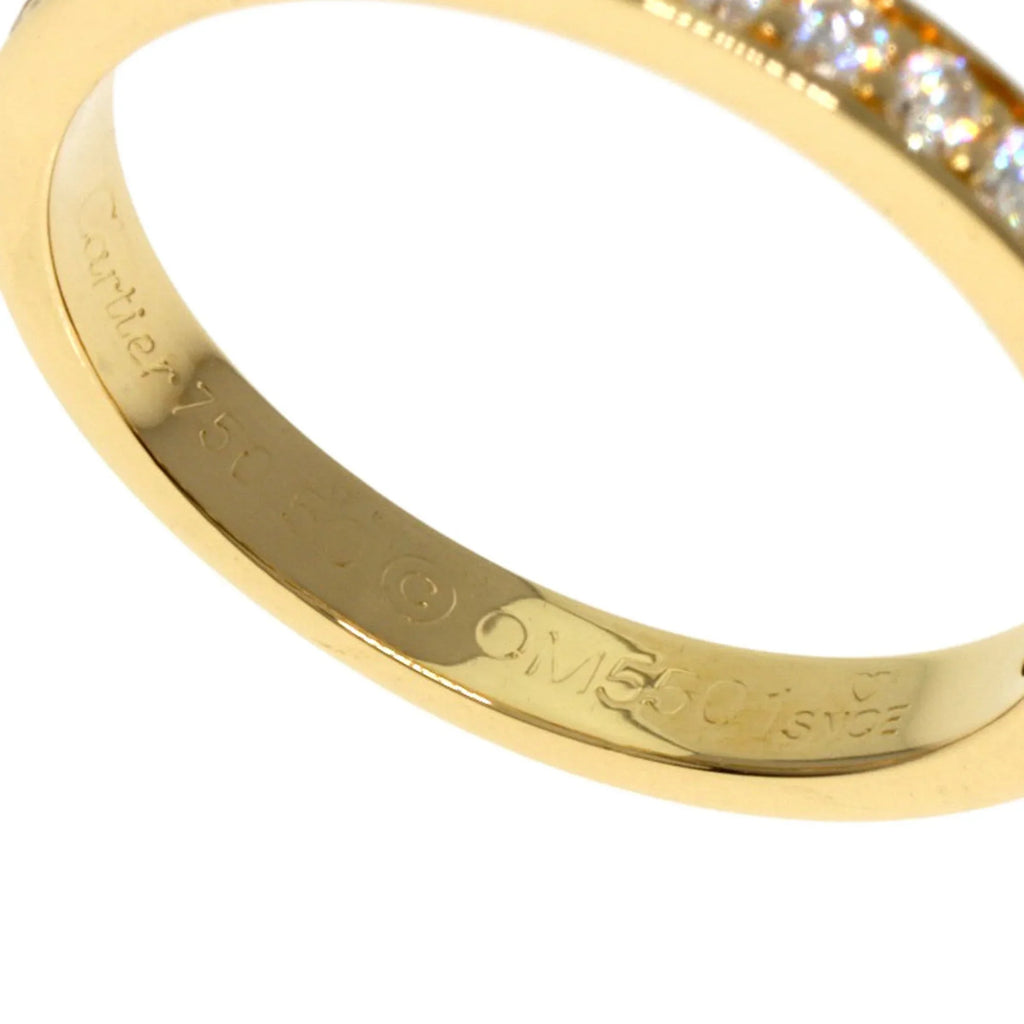 Pre-Owned Cartier Diamond Half Eternity #50 Ring K18 Pink Gold Women's  (Good)