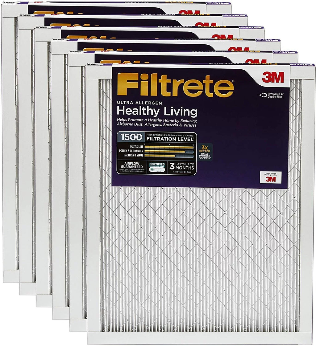 Filtrete Healthy Living Ultra Allergen Reduction  Furnace Air Filter,  1500, 16 x 25 x 1, 6-Pack