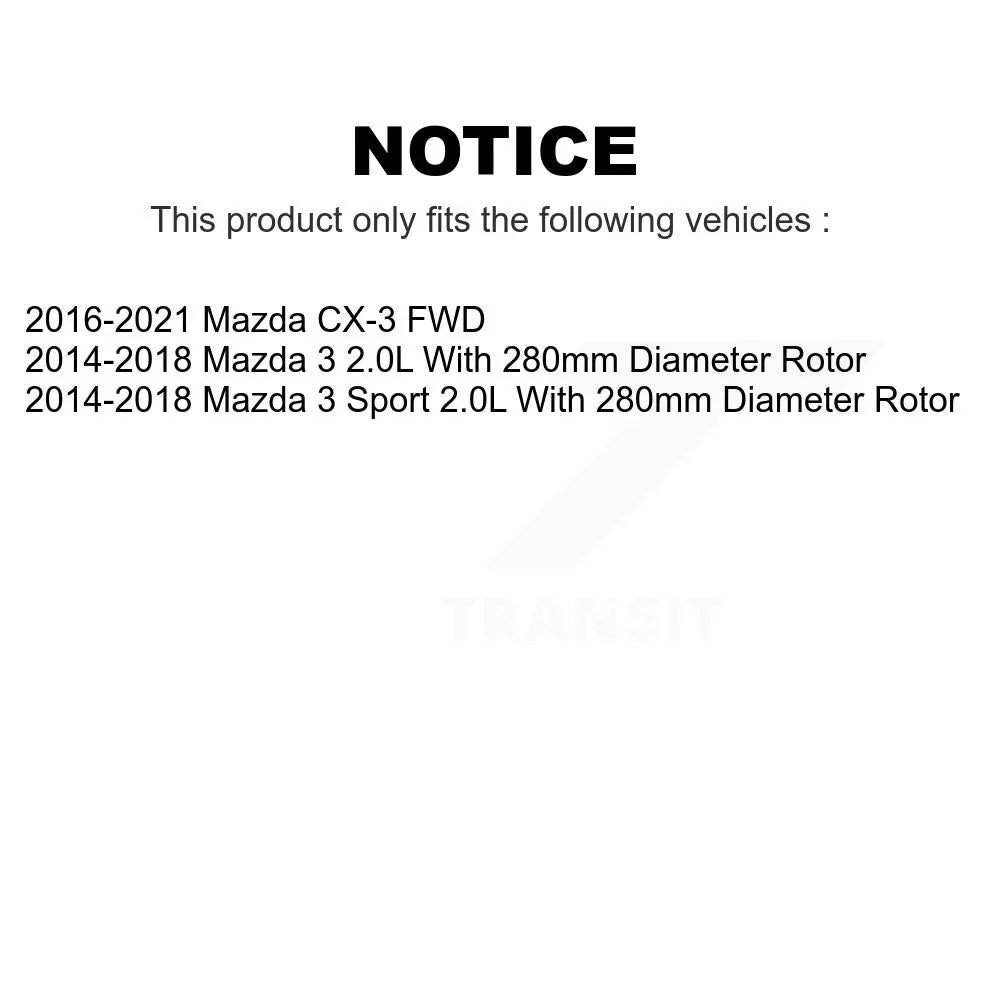 Front Disc Brake Rotors Pair For Mazda 3 -3 Sport K8-100545