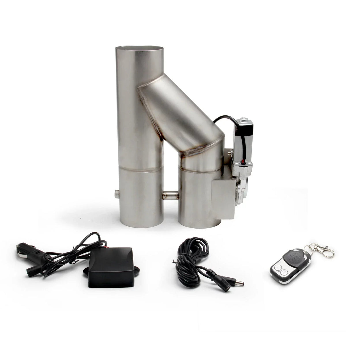 Top10 Racing 2.5" 63mm Electric Exhaust E-cut Out Valve Y Pipe w/ Controller Remote Kit