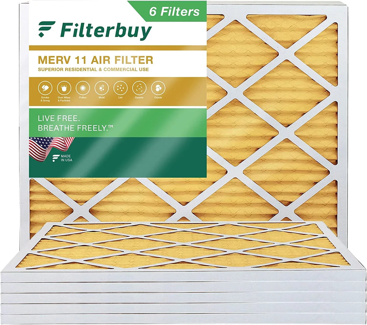 Filterbuy 16x21x1  11 Pleated   Furnace Air Filters (6-Pack)