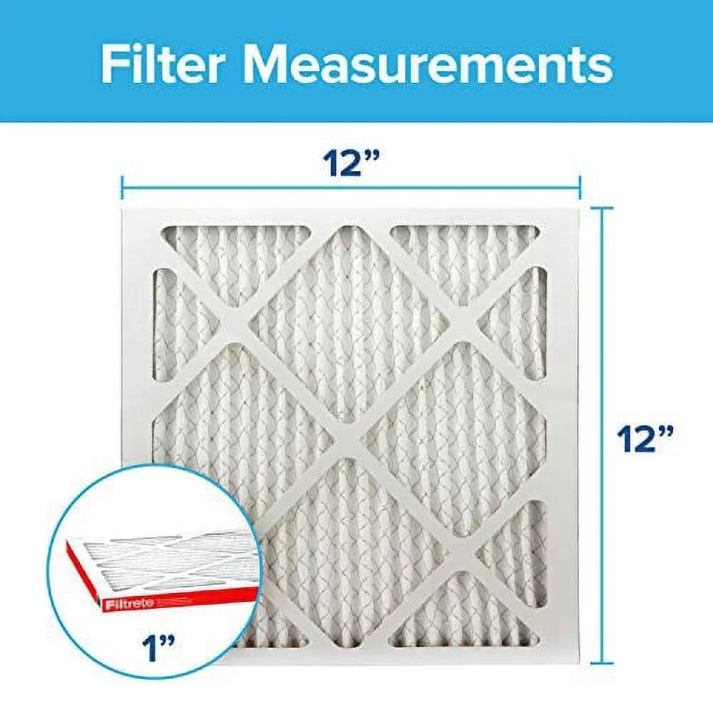 Filtrete 12x12x1,  Furnace Air Filter,  1000, Micro Allergen Defense, 2-Pack (exact dimensions 11.81 x 11.81 x 0.81)
