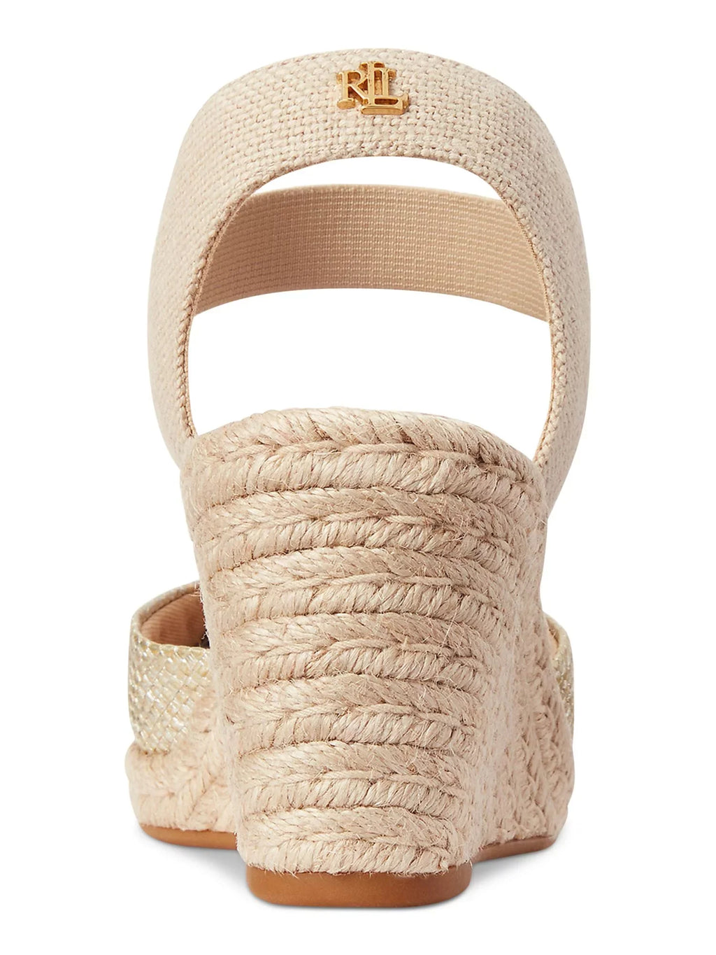 Mens Gold Mixed Media Ankle Strap Padded Pearle Cap Toe Wedge Slip On Espadrille Shoes 8 B