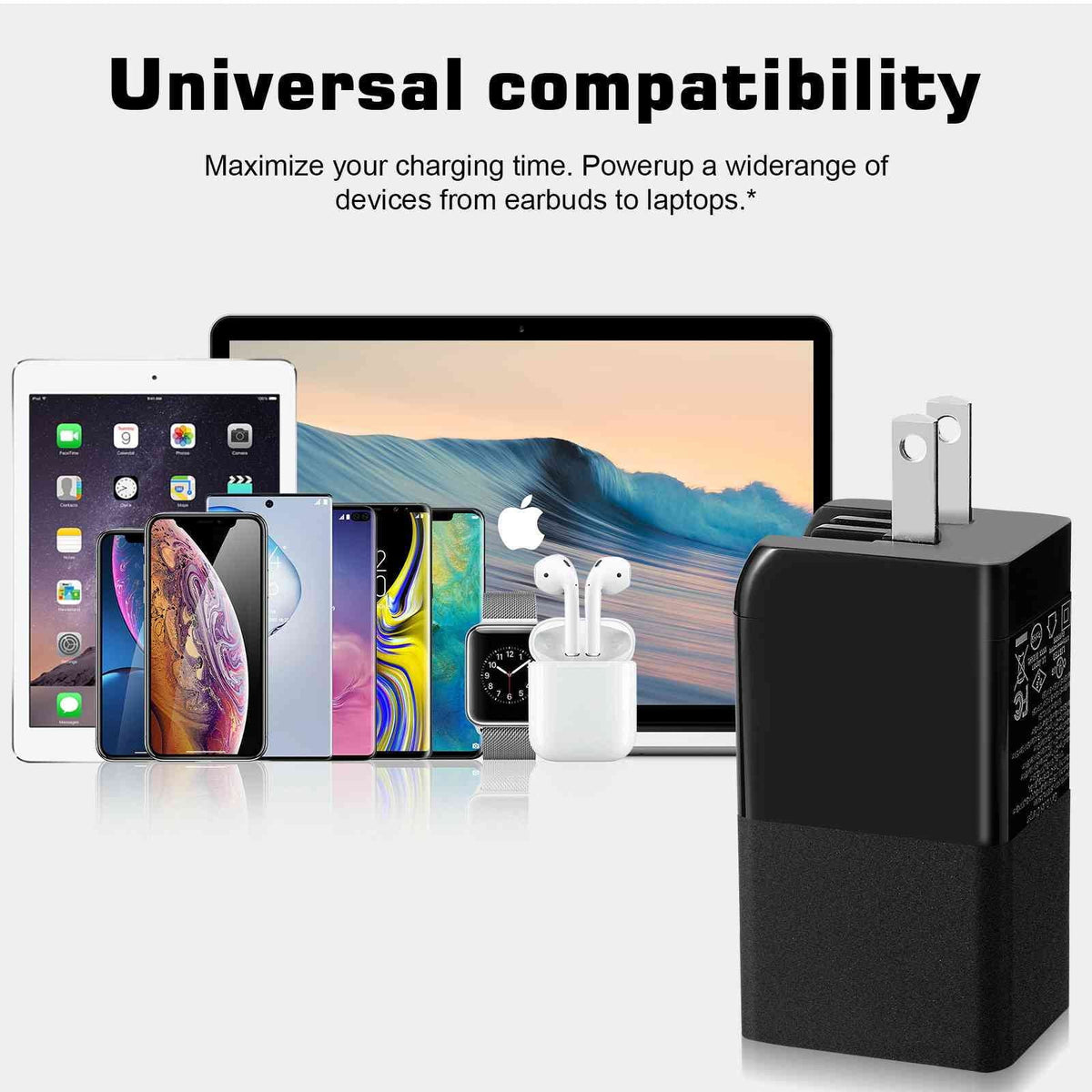 UrbanX 65W Fast Travel Charger with 3 Ports -  & Dual -C - High-Speed Charging Compatible with Coolpad Cool S1, iPhone, Samsung Galaxy, Google Pixel, MacBook, Steam Deck, Laptops & Phones