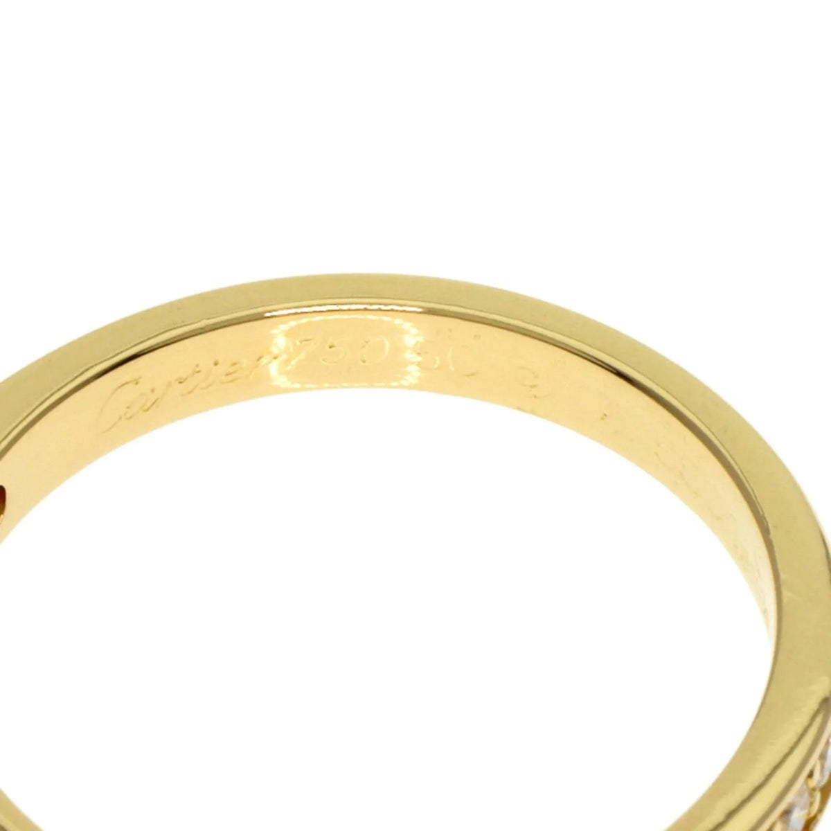 Pre-Owned Cartier Diamond Half Eternity #50 Ring K18 Pink Gold Women's  (Good)
