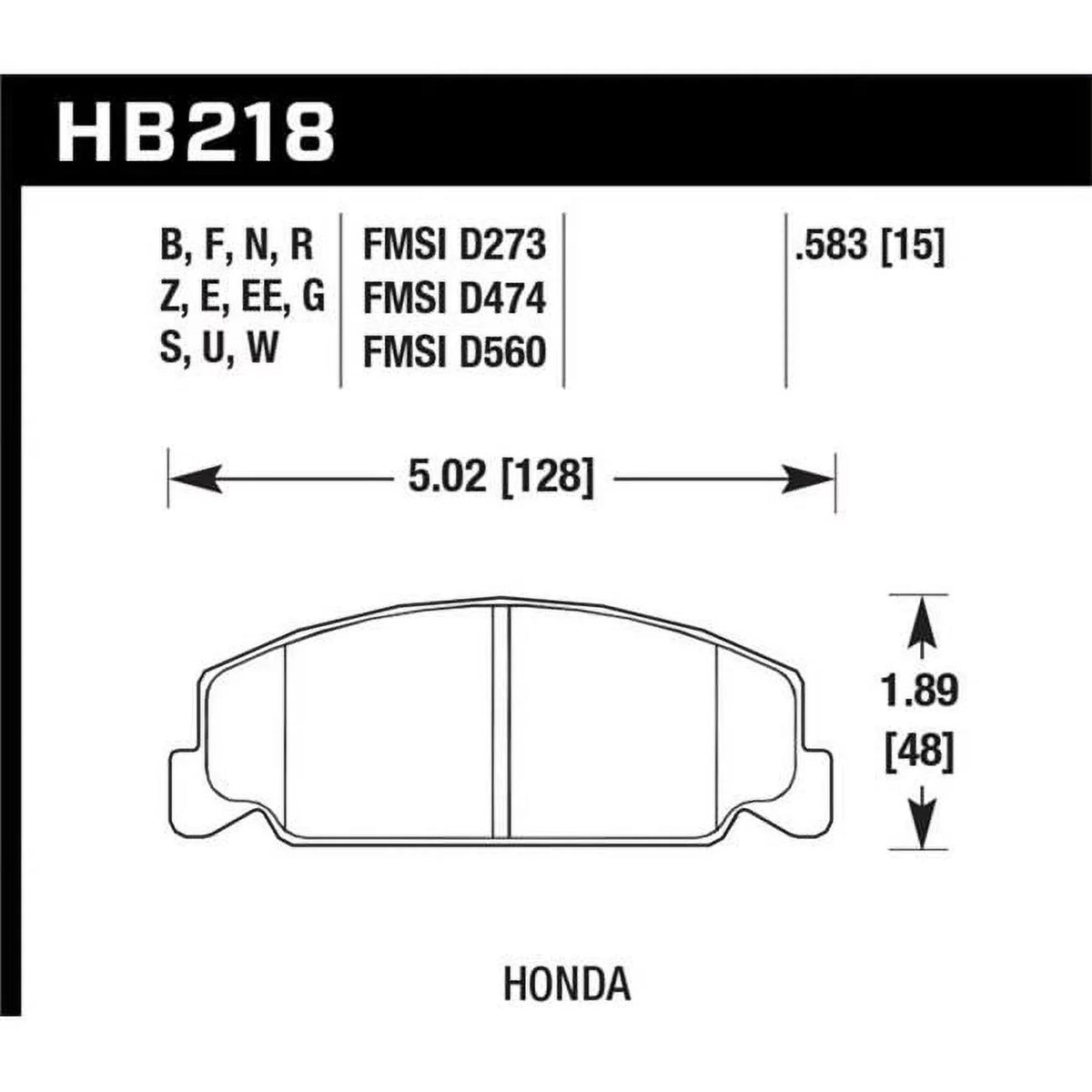 Hawk Performance  Street Front Brake Pads for 1988-1989 Civic , 1992-2000 Civic  & 1988-2000  1998-2000