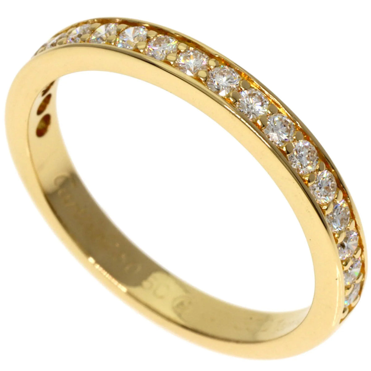 Pre-Owned Cartier Diamond Half Eternity #50 Ring K18 Pink Gold Women's  (Good)