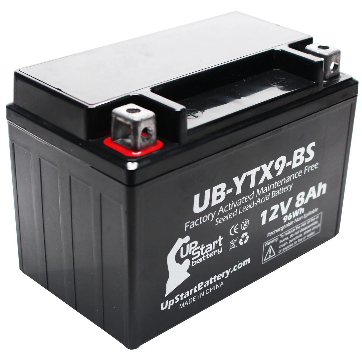 5-Pack UpStart Battery Replacement for 1999 Suzuki -R600 600CC Factory Activated, Maintenance Free, Motorcycle Battery - 12V, 8Ah, -YTX9-