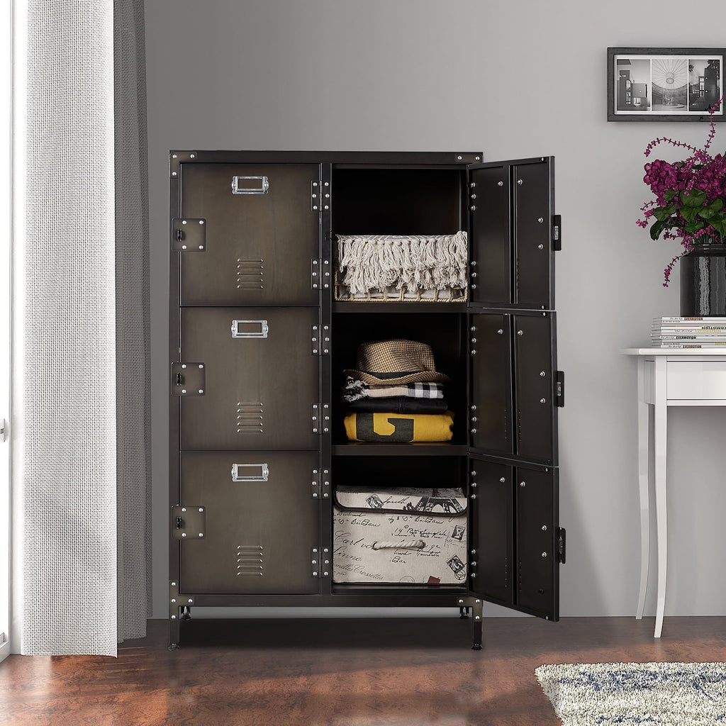 Metal Locker 47.3" Steel Storage Cabinet with 2 Shelf ,Office School Gym Bedroom Metal Storage Locker Cabinets for Employees Students Steel Locker