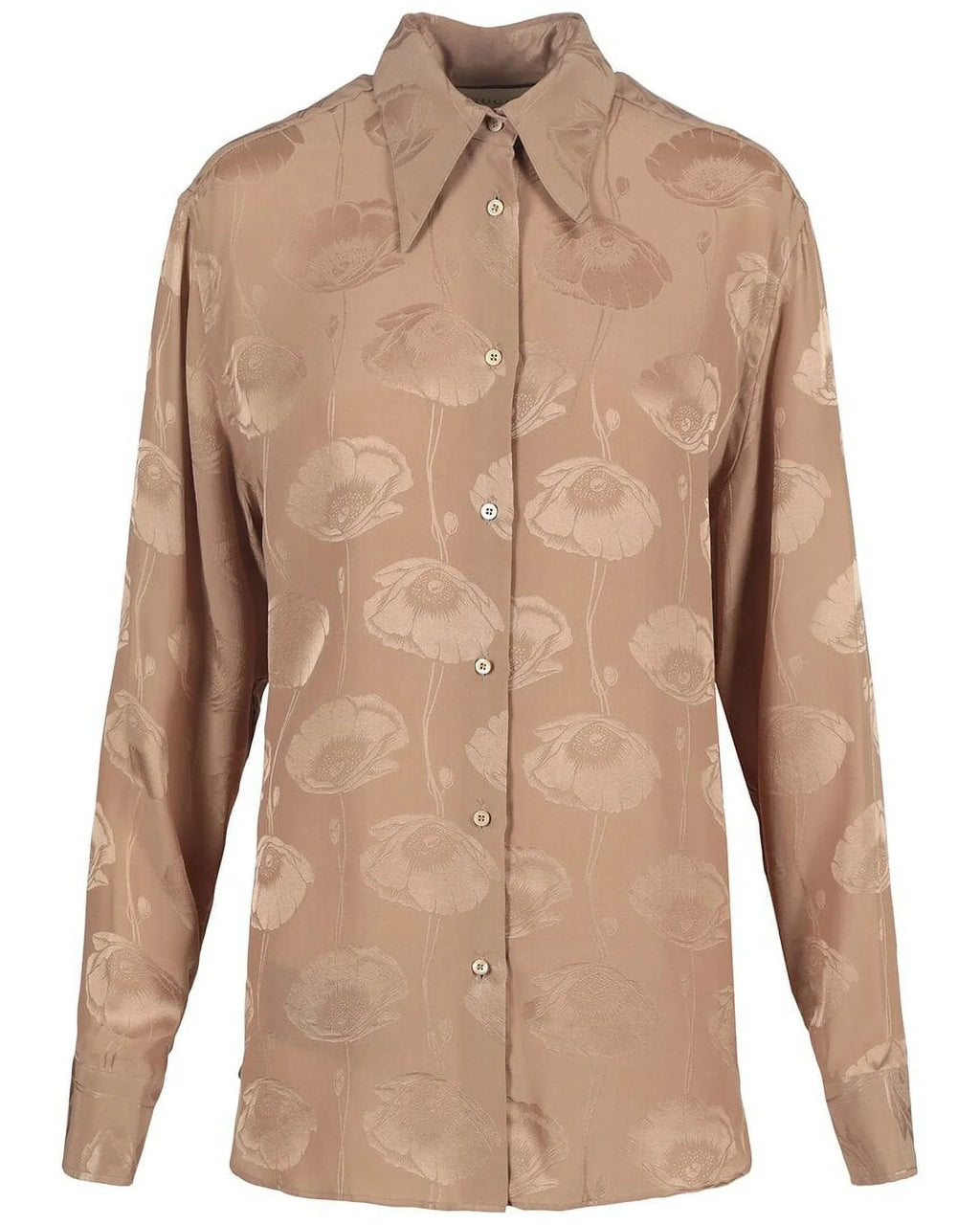 Gucci womens  Poppy Jacquard Silk Top, 46