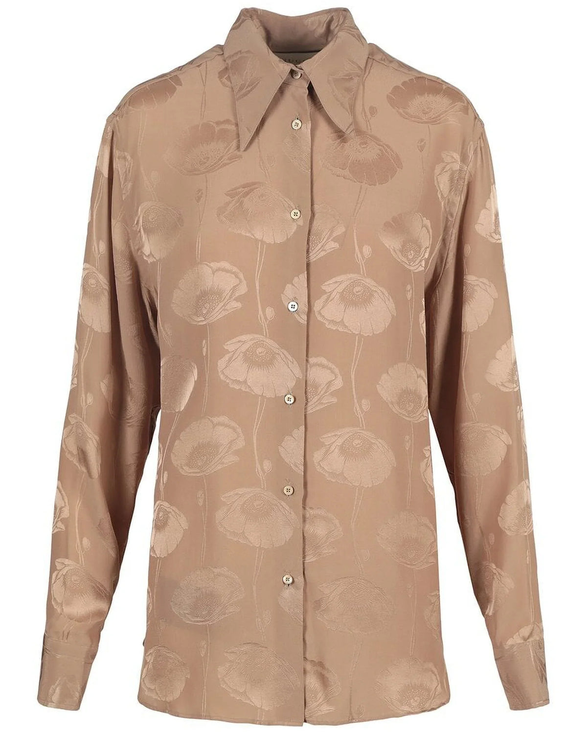 Gucci womens  Poppy Jacquard Silk Top, 46