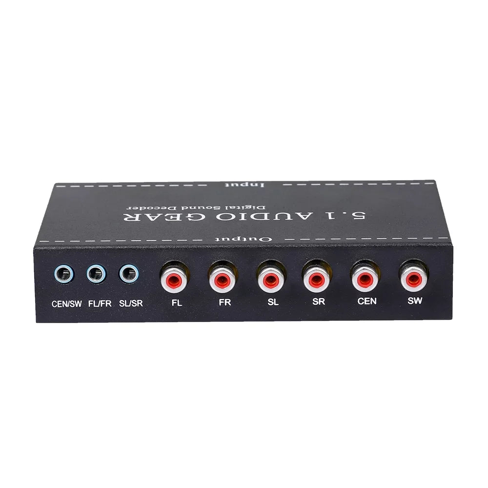 Nebublu -A6L 5.1 Audio Gear Digital Sound Decoder, Dolby Digital -3 Converter, 3.5mm Audio Output, Home Theater Audio Gear Replacement